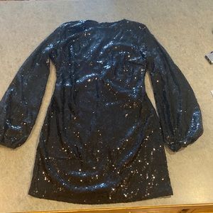 Black sequin dress.